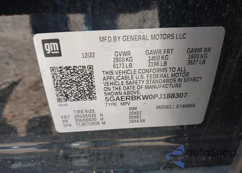 2023 Buick Enclave Essence Fwd из США, поврежденный, VIN 5GAERBKW0PJ188307